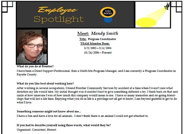 Featured image for “Employee Spotlight: Mendy Smith”