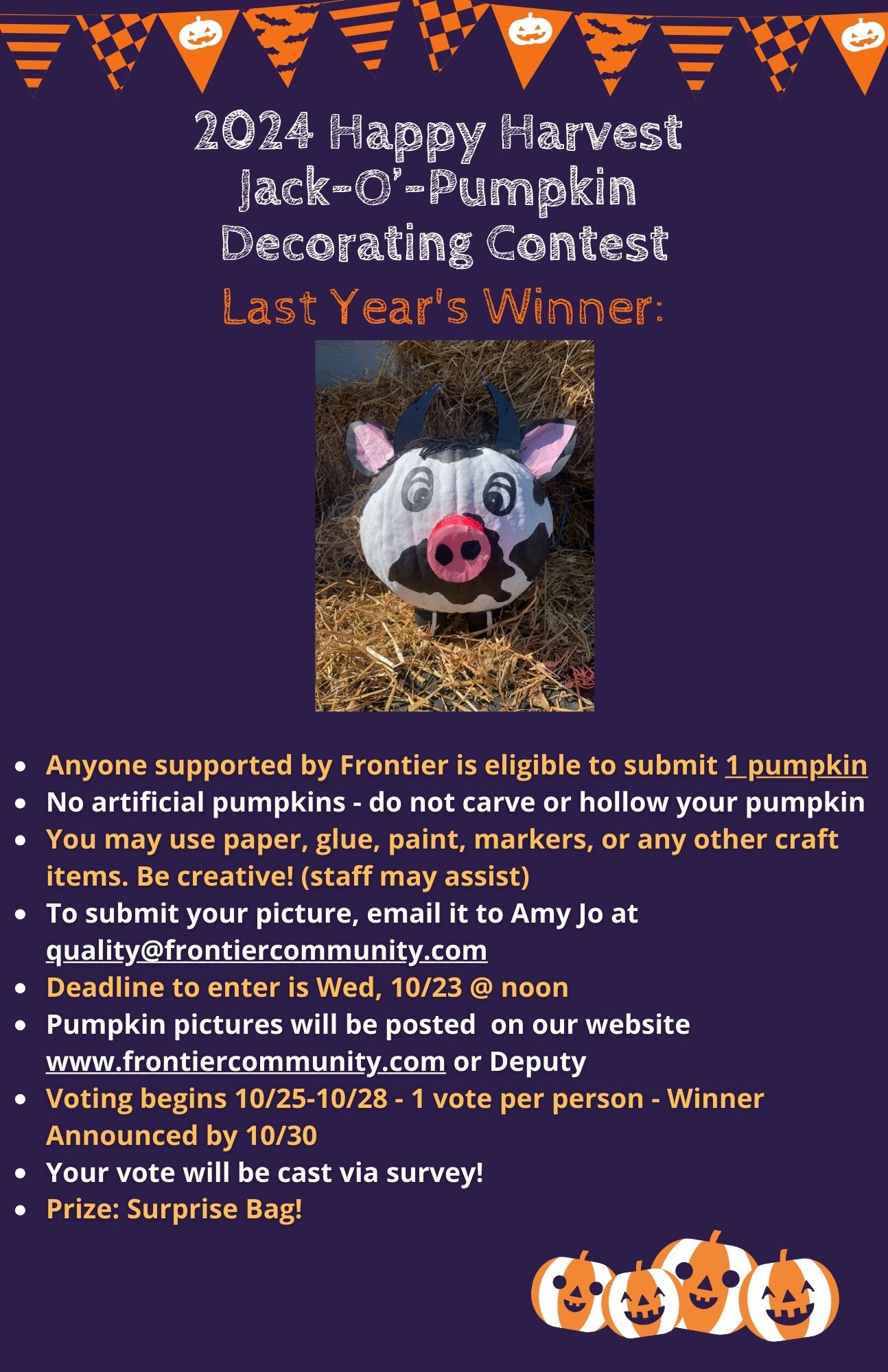 Featured image for “Happy Harvest Pumpkin Contest – 2024”